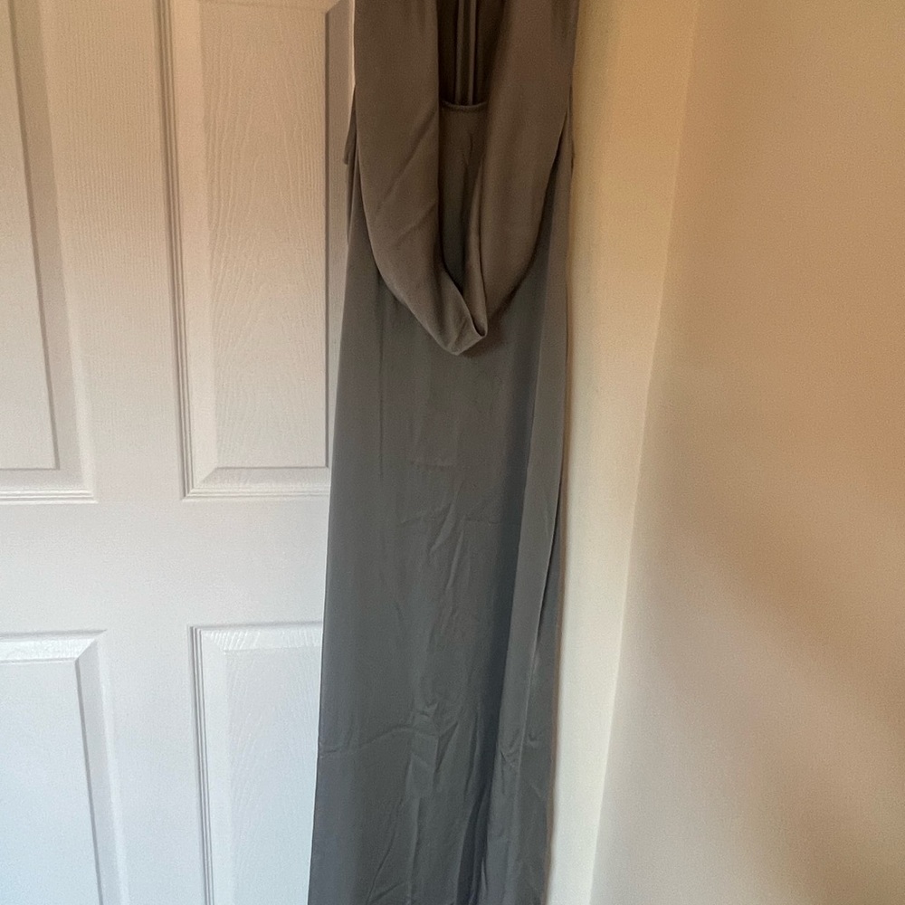 Sally LaPointe gray satin Maxi Dress